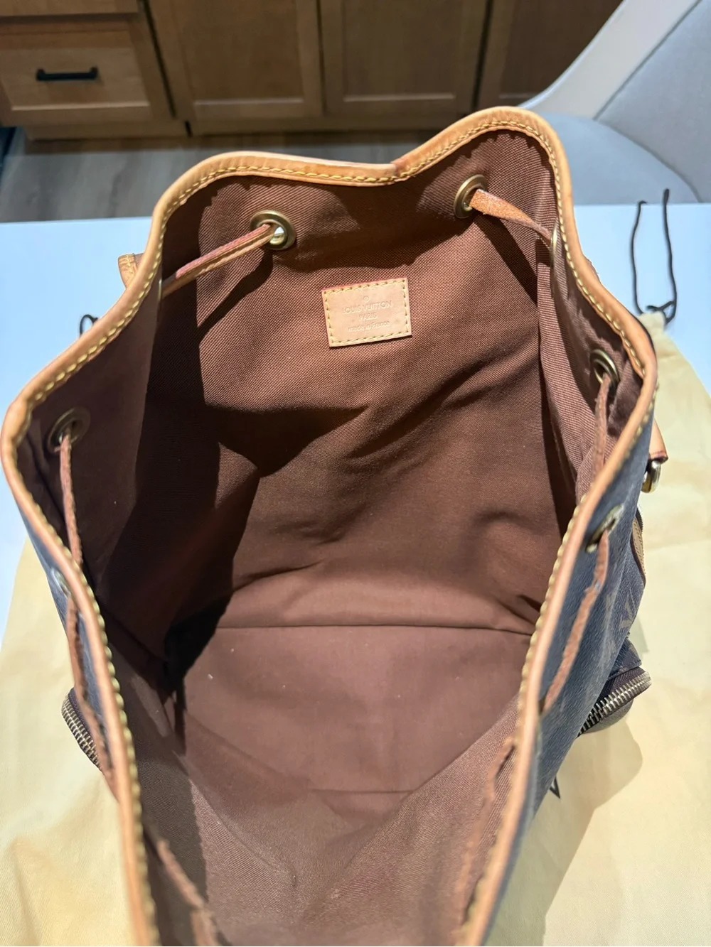 Louis Vuitton Monogram Canvas Backpack in Brown and Tan